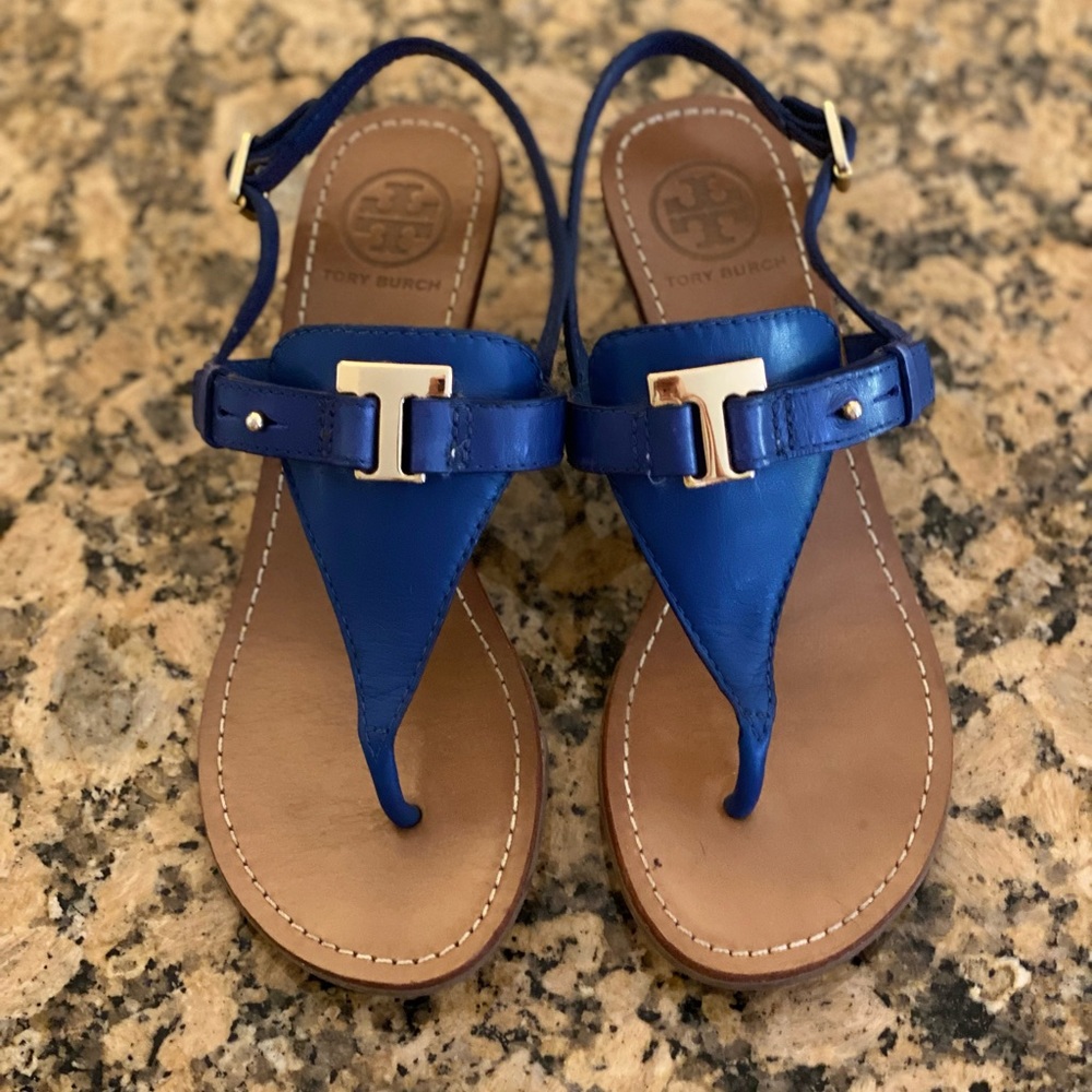 NWOT Authentic Tory Burch Casey sandal in royal blue RARE - Picture 4 of 4